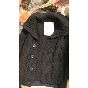 American Eagle Grey Button Up Sweater